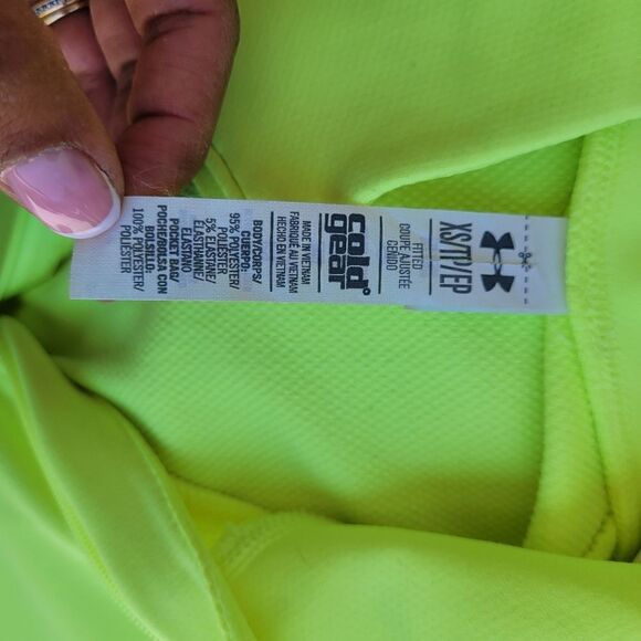 Under Armour Neon Green Half Zip Sweatshirt - Picture 5 of 7